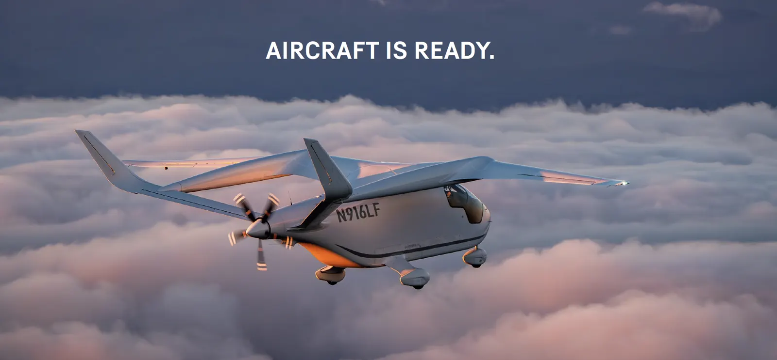 BETA ALIA electric aircraft flying above the clouds