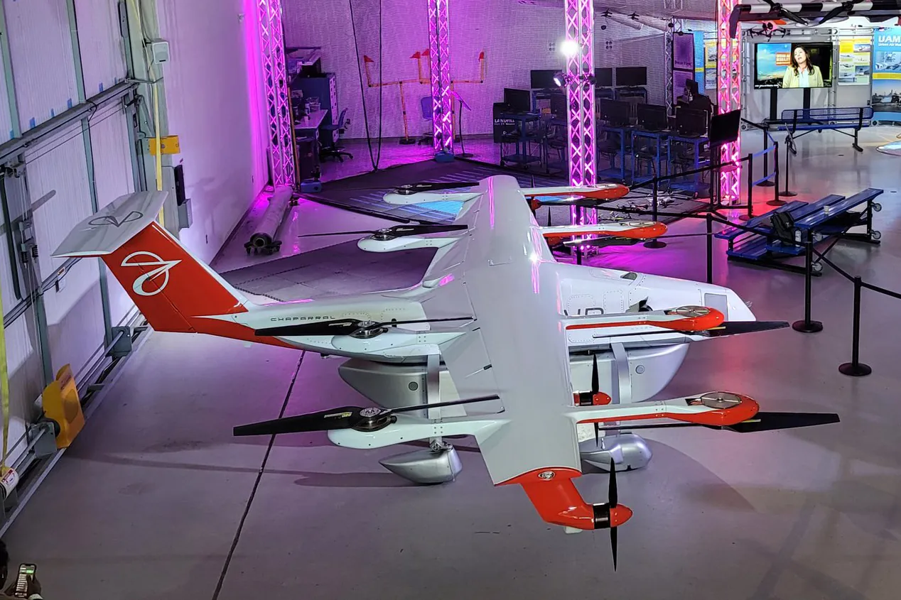Elroy Air Chaparral autonomous hybrid cargo VTOL on display