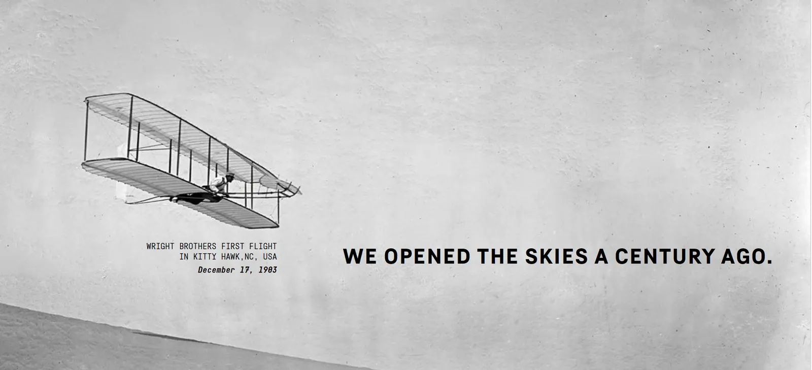 Sketch of the Wright brothers first flight in 1903